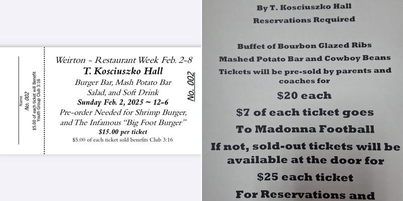 T. Kosciusko Hall: Home of Giometti's Catering Menu