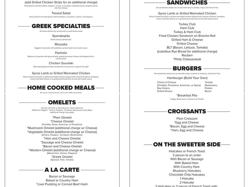Angie’s Catering Menu
