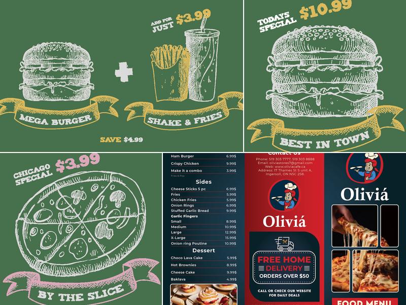 Olivia Pizza & Shawarma Menu