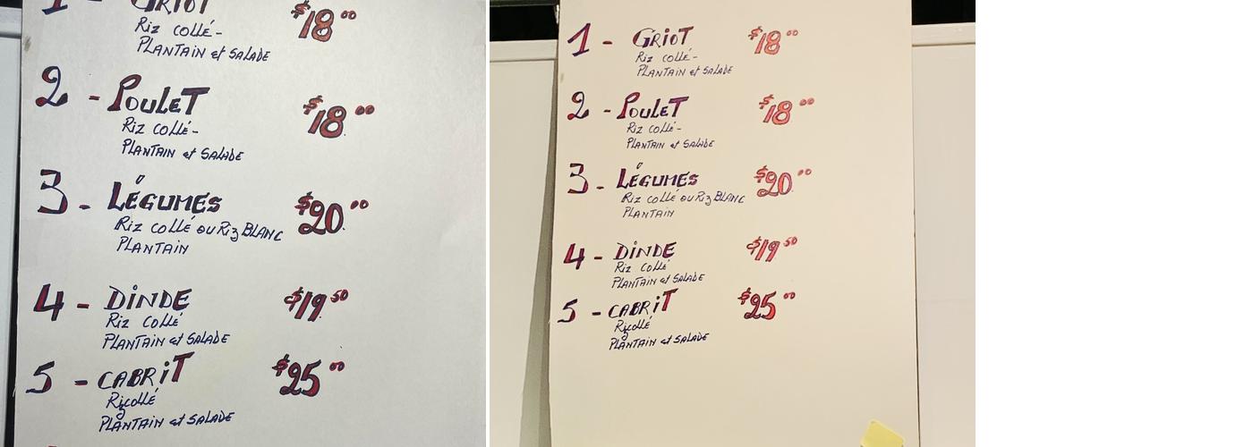 Couleur Tropicale Menu