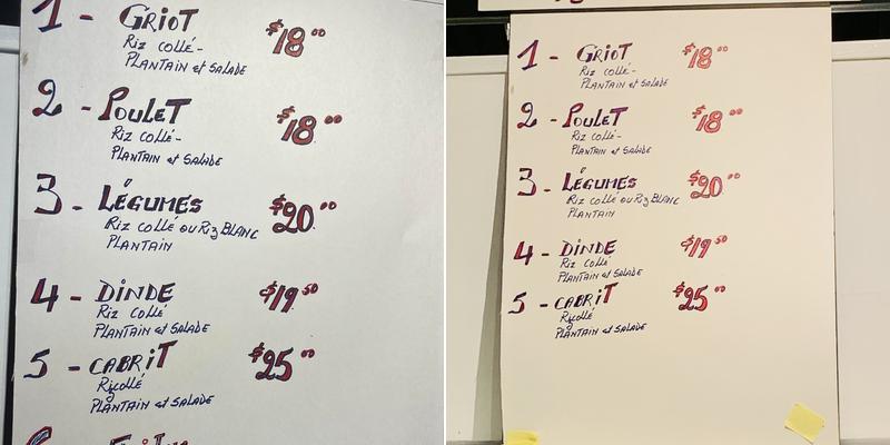 Couleur Tropicale Menu