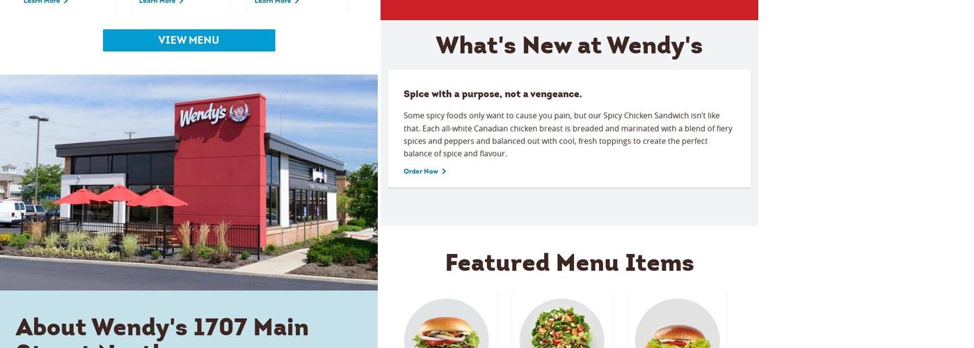 Wendy's Menu
