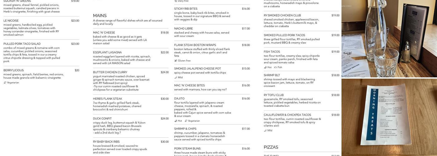 The Railyard Café and Taphouse Menu