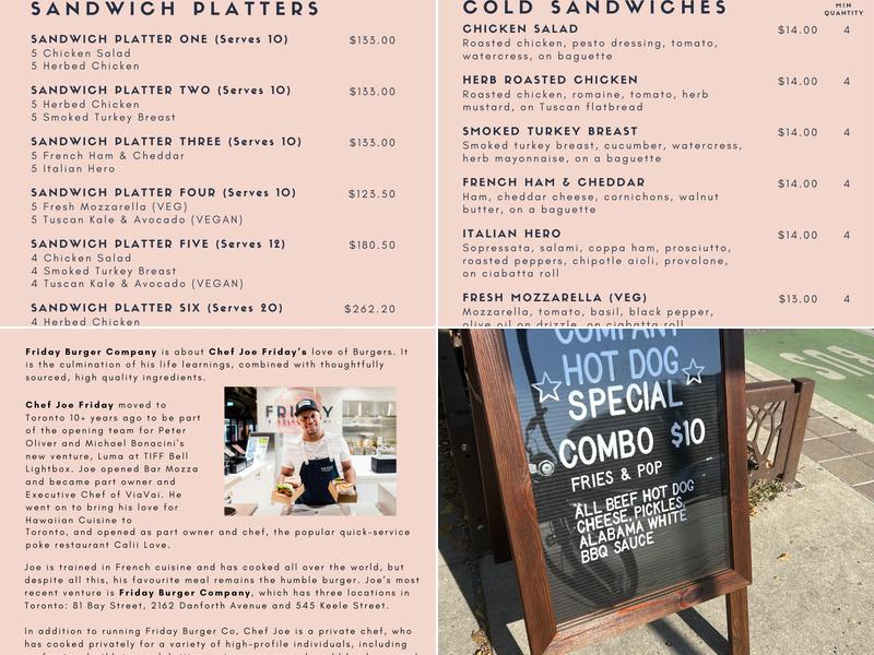 Friday Burger Company Menu