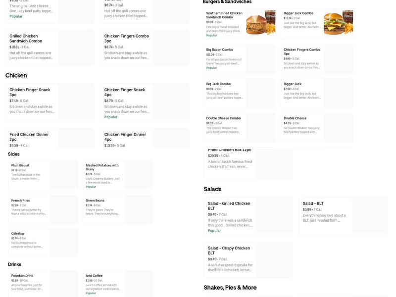 Jack's Menu