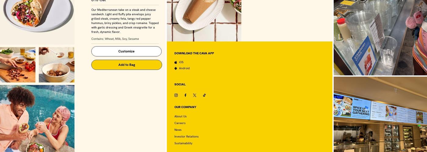 CAVA Menu