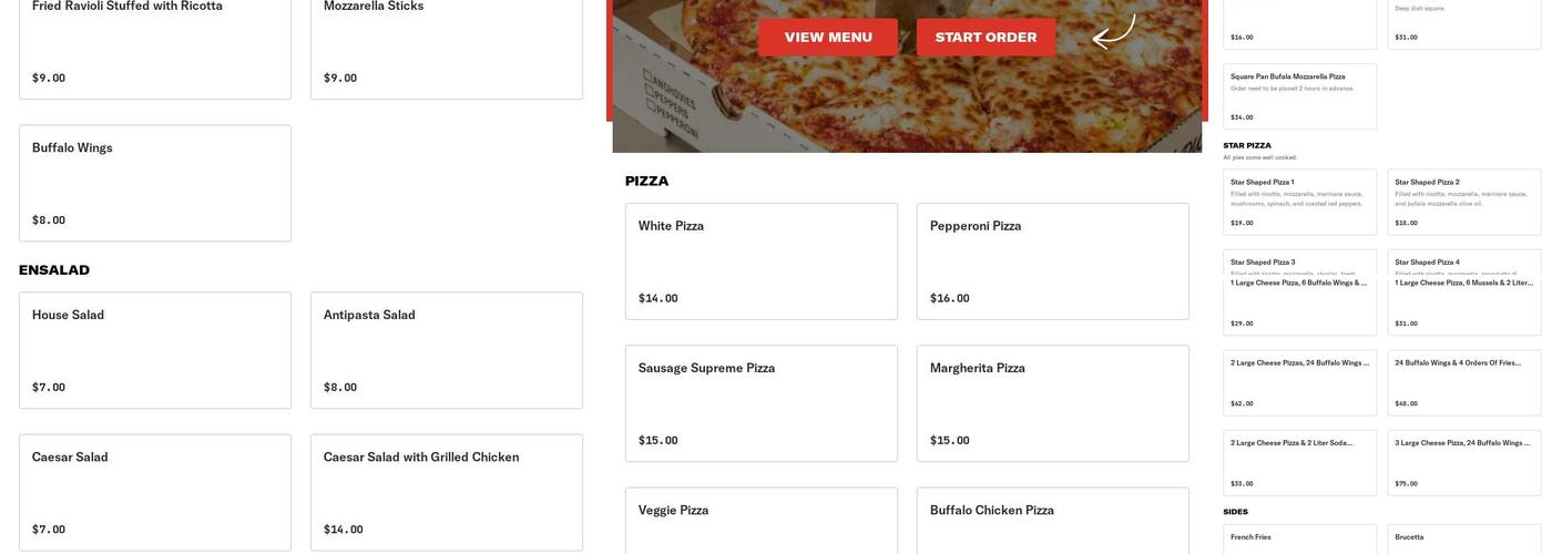 Piscitelli Pizza & Pasta Menu