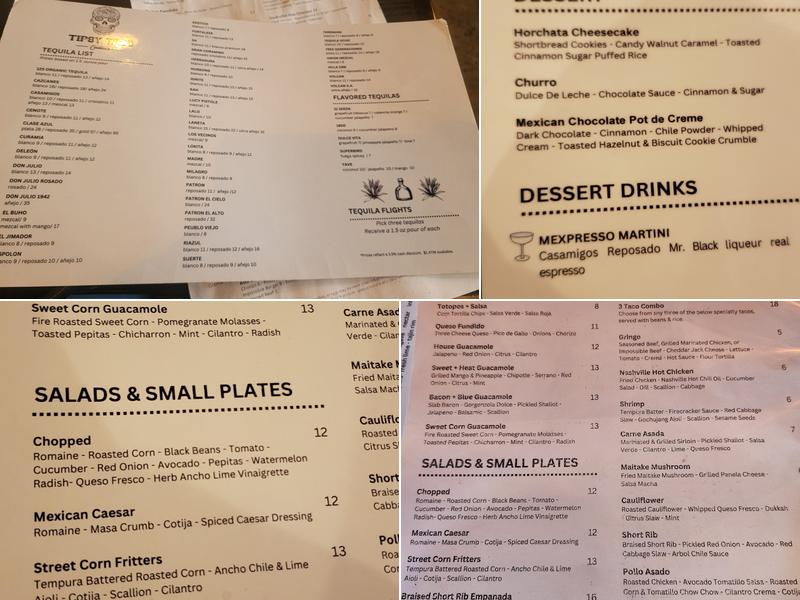 Tipsy Taco Cantina Latham Menu