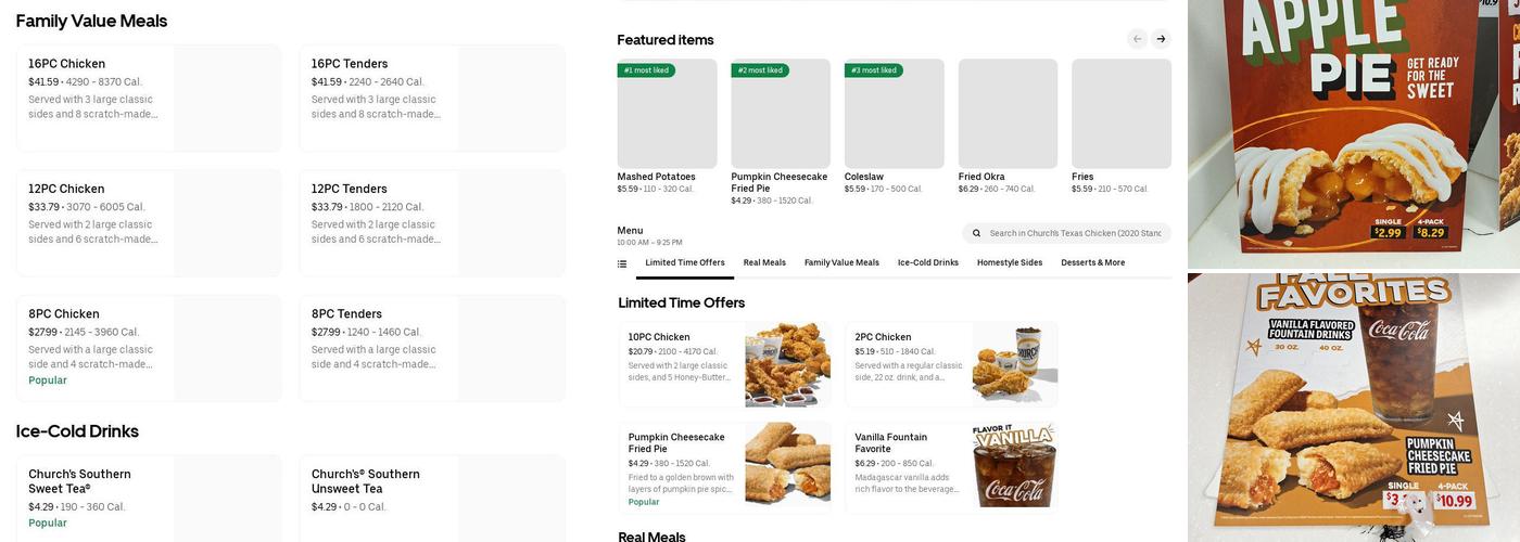Church's Texas Chicken Menu