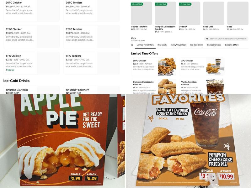 Church's Texas Chicken Menu