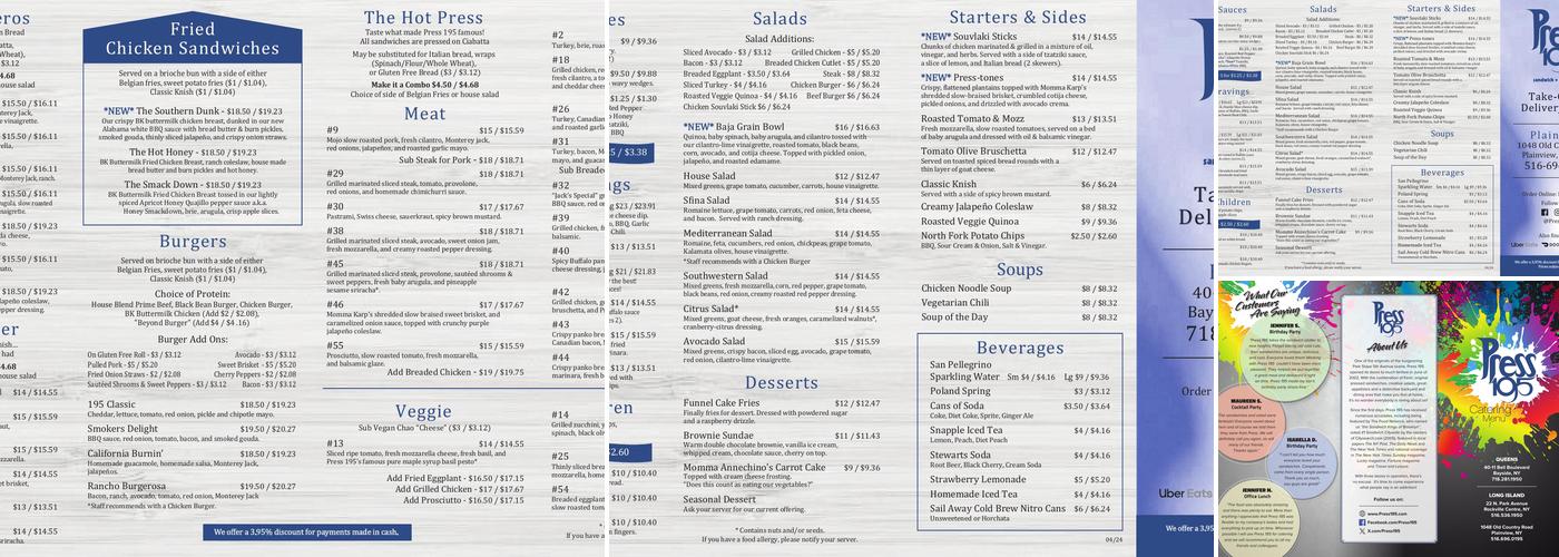 Press 195 Menu