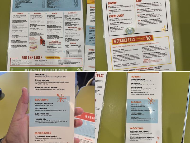 Snooze, an A.M. Eatery Menu