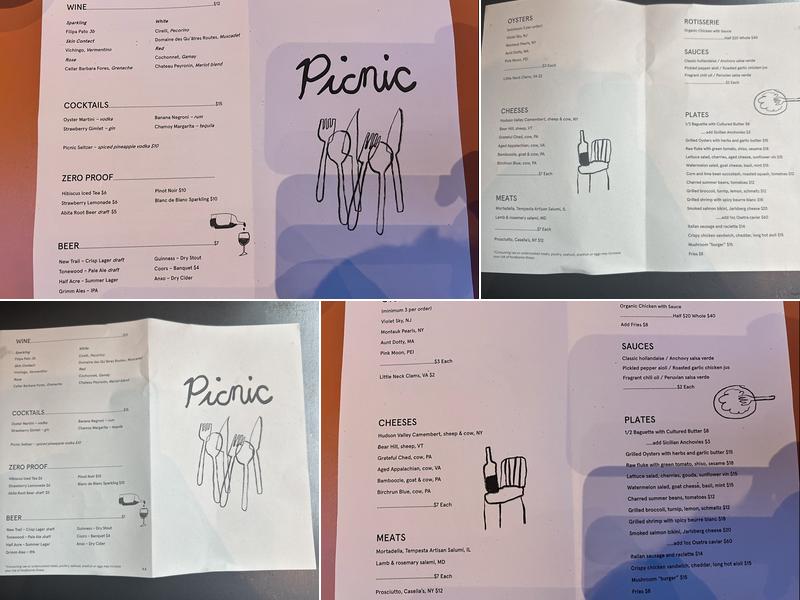 Picnic Menu