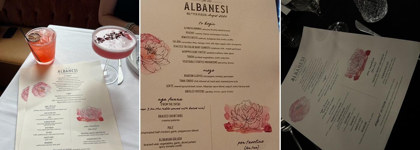 Albanesi Restaurant and Bar Menu
