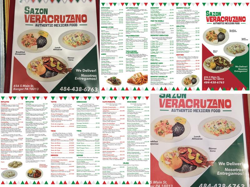 Sazon Veracruzano Menu