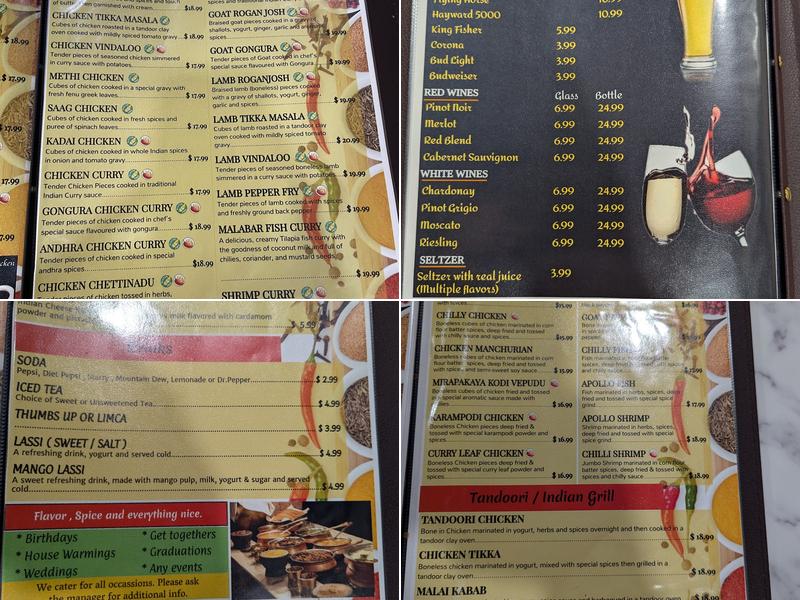 Persis Indian Grill Menu