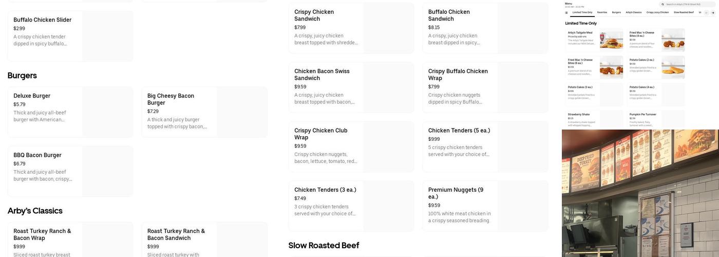 Arby's Menu