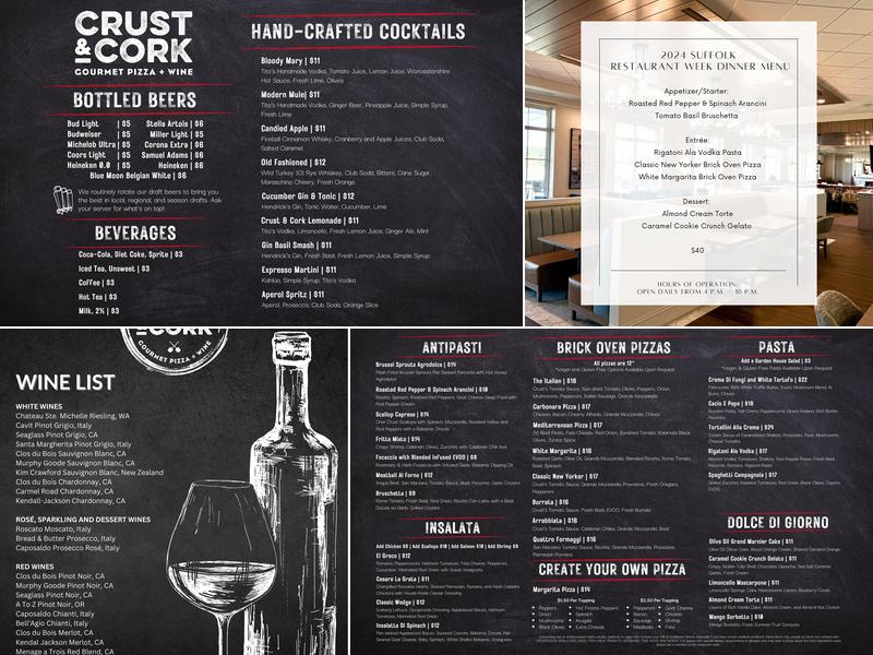 Crust and Cork Menu
