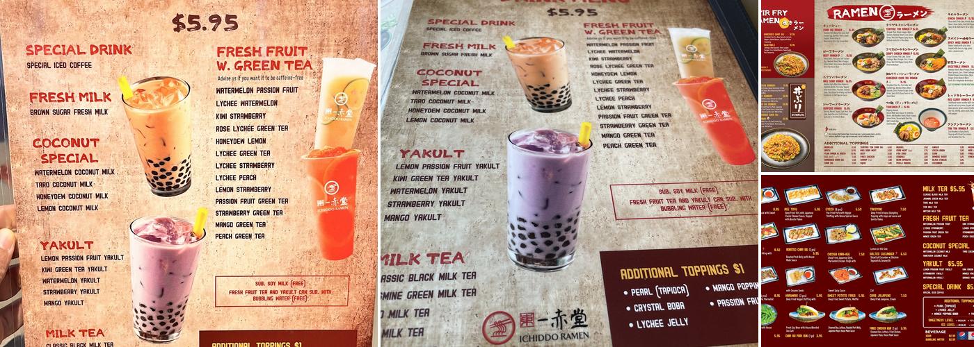 Ichiddo ramen Menu