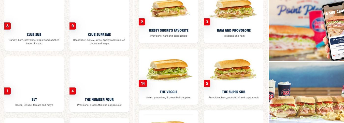 Jersey Mike's Subs Menu