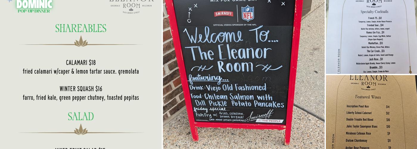 The Eleanor Room Menu