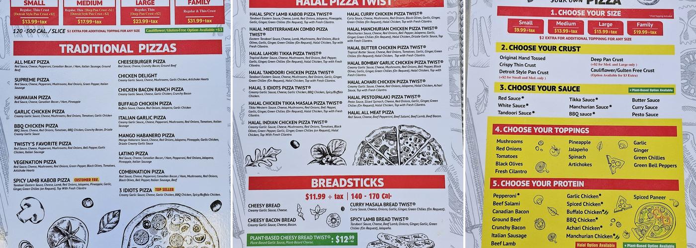 Pizza Twist Menu