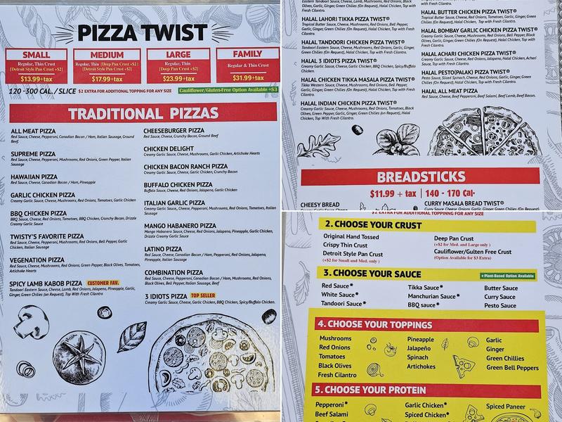 Pizza Twist Menu