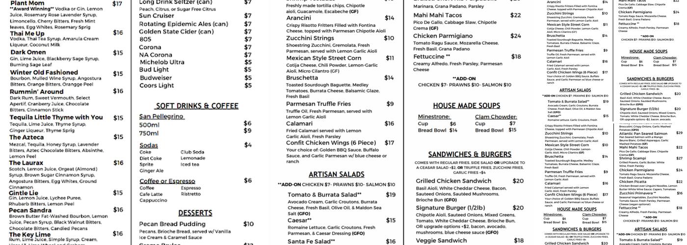 Six Eleven Menu