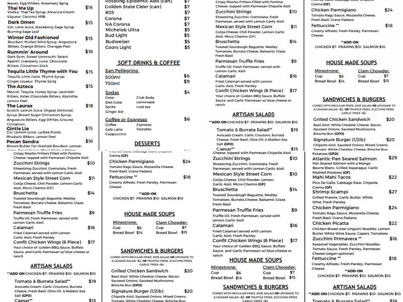 Six Eleven Menu