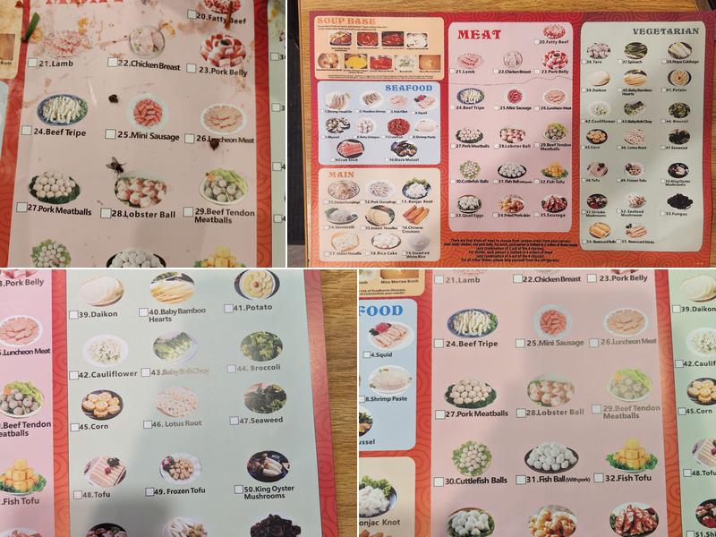 Hot Pot Barbeque and Sushi Menu