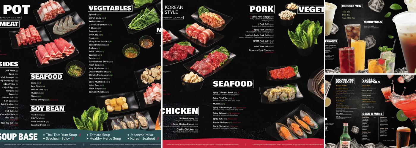 KPOT Korean BBQ & Hot Pot Menu