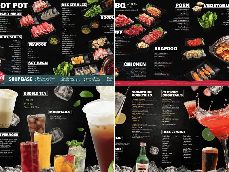 KPOT Korean BBQ & Hot Pot Menu
