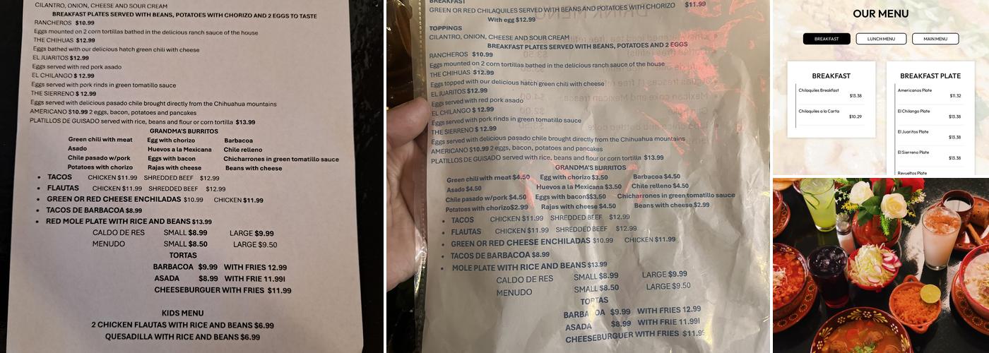 El Sazon De Belem Menu