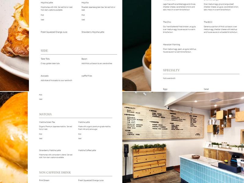 Egghead/ Sando Cafe Menu