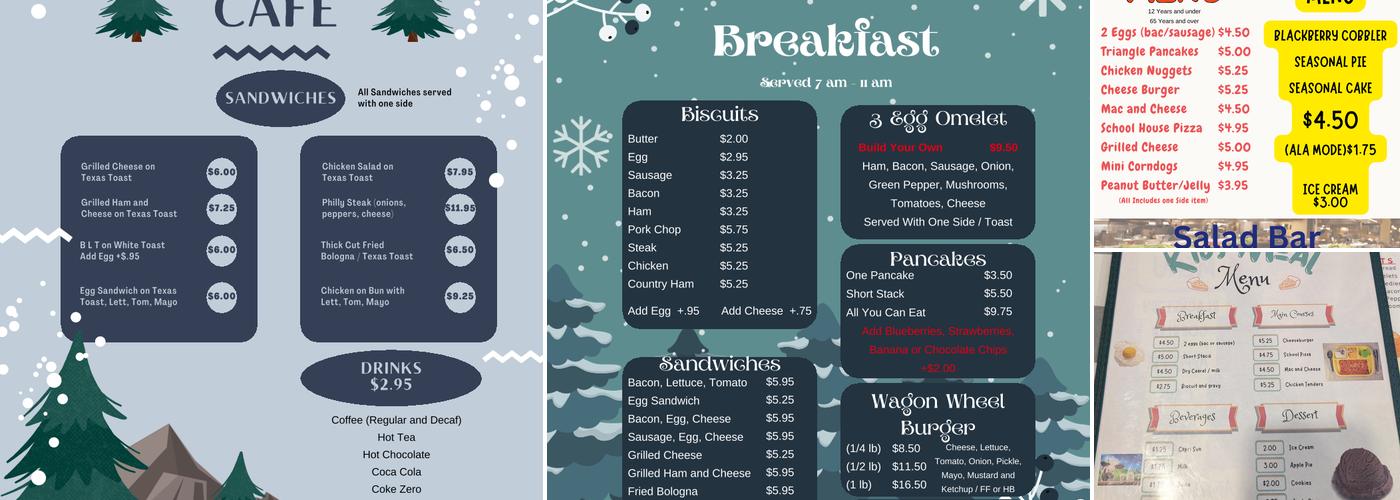 11E Diner Menu