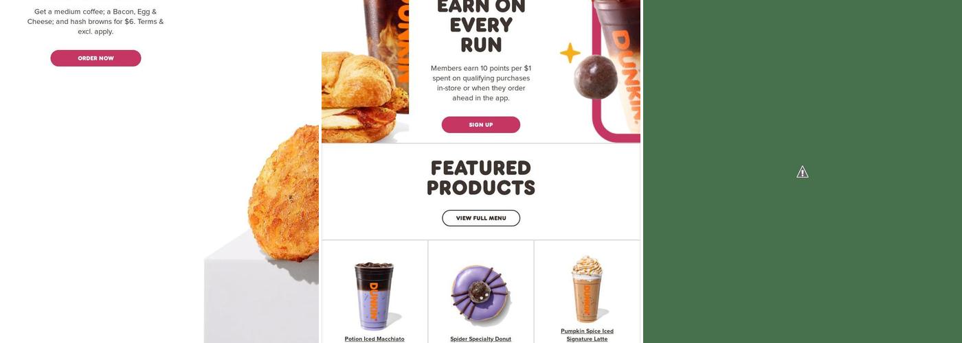 Dunkin' Menu
