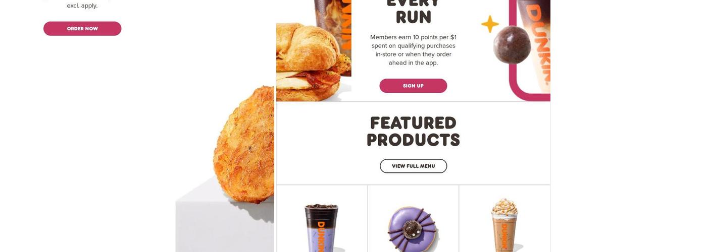 Dunkin' Menu