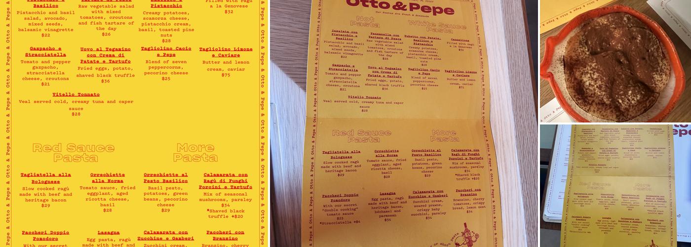 Otto & Pepe Menu
