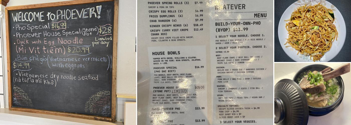 Phoever Whatever Menu