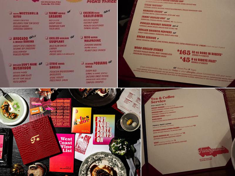 Fancypants Menu