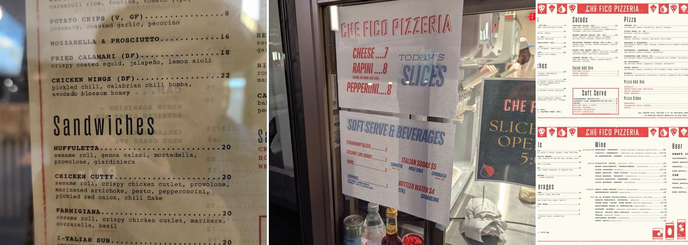 Che Fico Pizzeria at Thrive City Menu