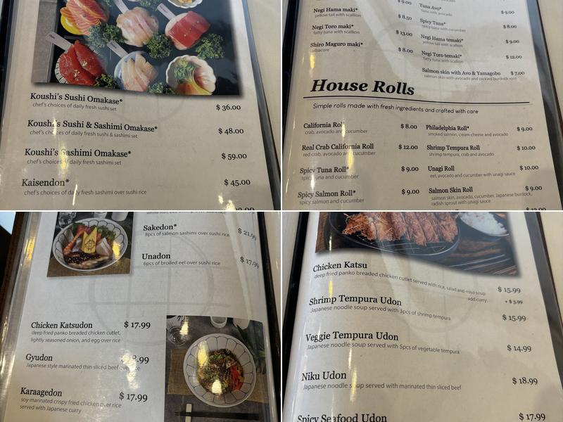 Sushi Koushi Menu