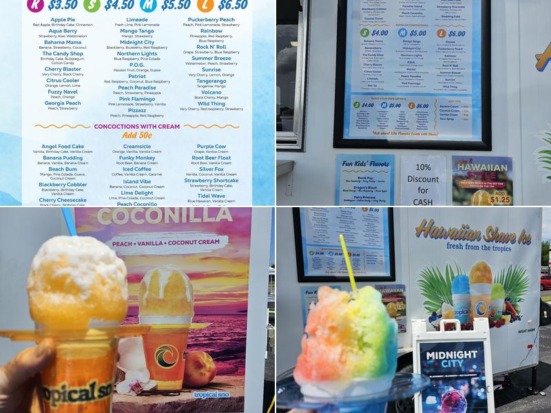 Tropical Sno of Springfield Menu