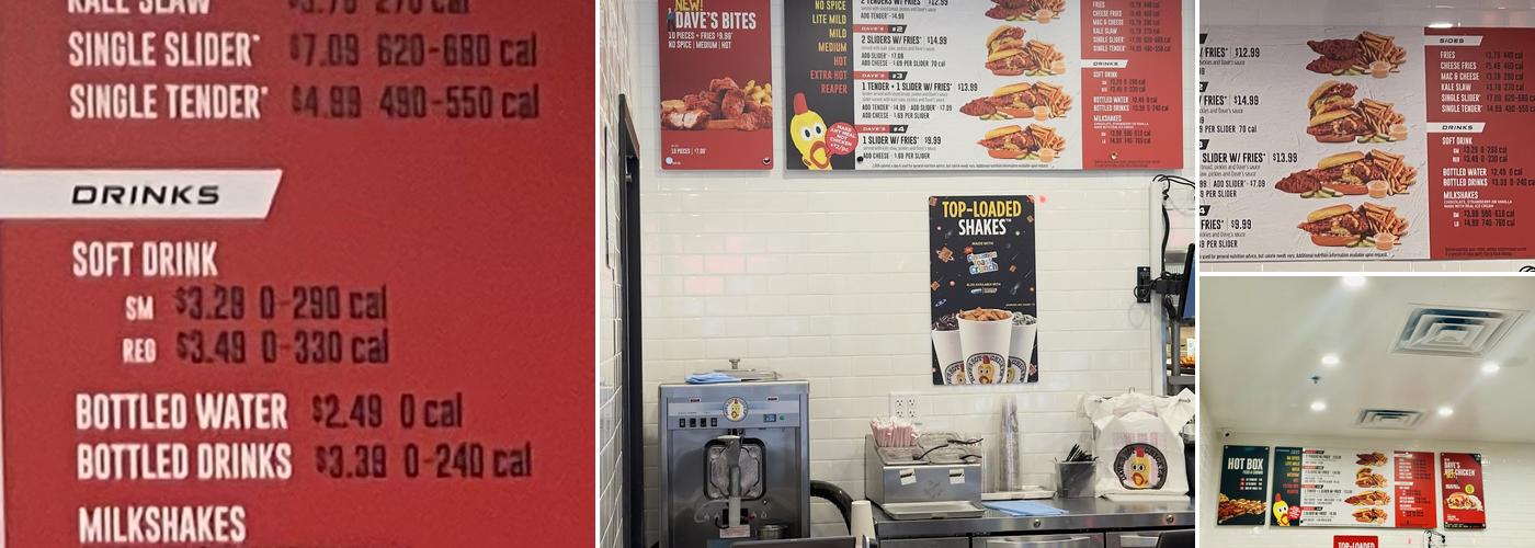 Dave's Hot Chicken Menu