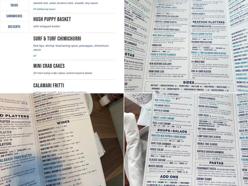 Cape Fear Seafood Company Menu