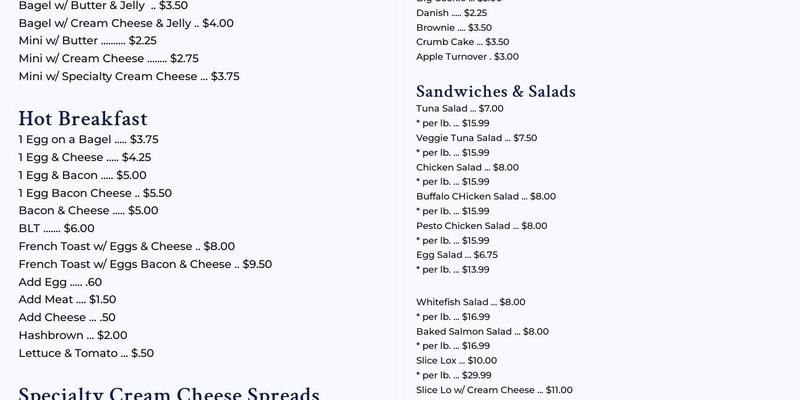 TULIP BAGELS 🥯 Menu