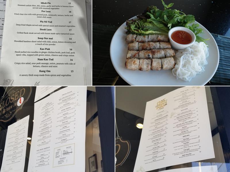 Chaa Roen Pohn Menu