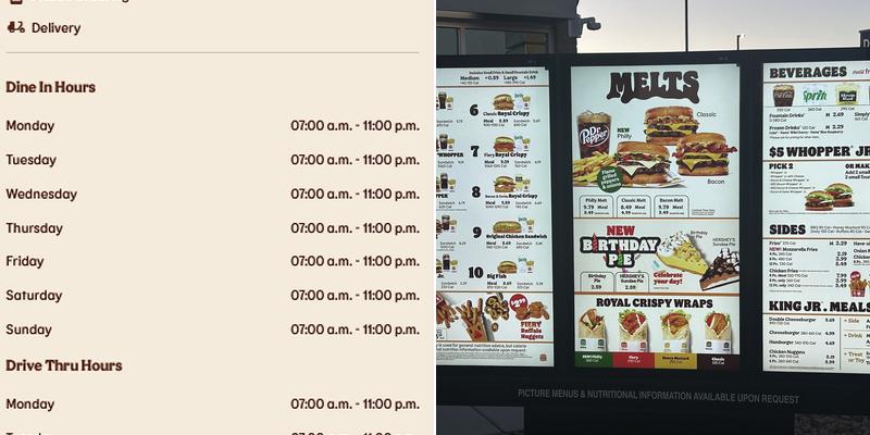Burger King Menu