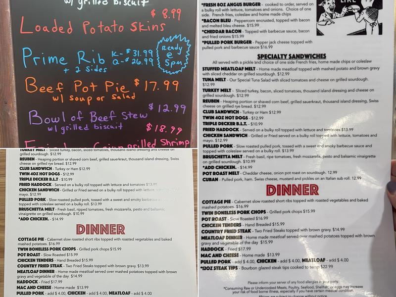 Friendly Diner Menu