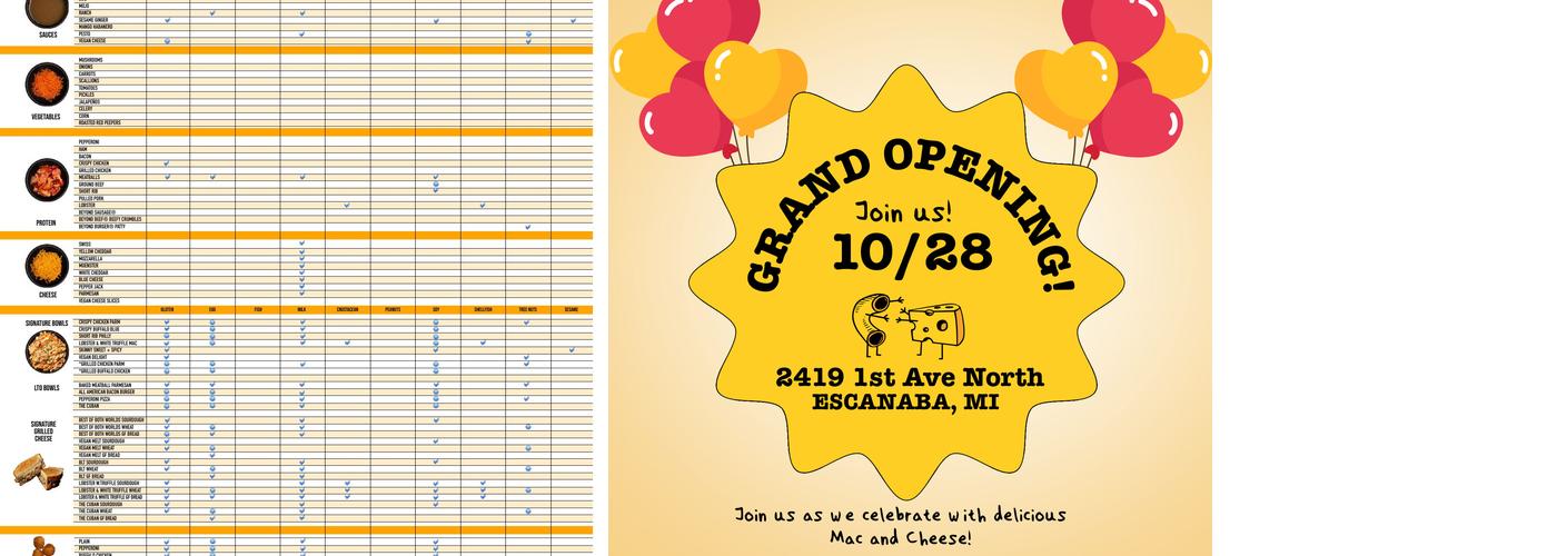 I Heart Mac & Cheese - Escanaba, MI Menu